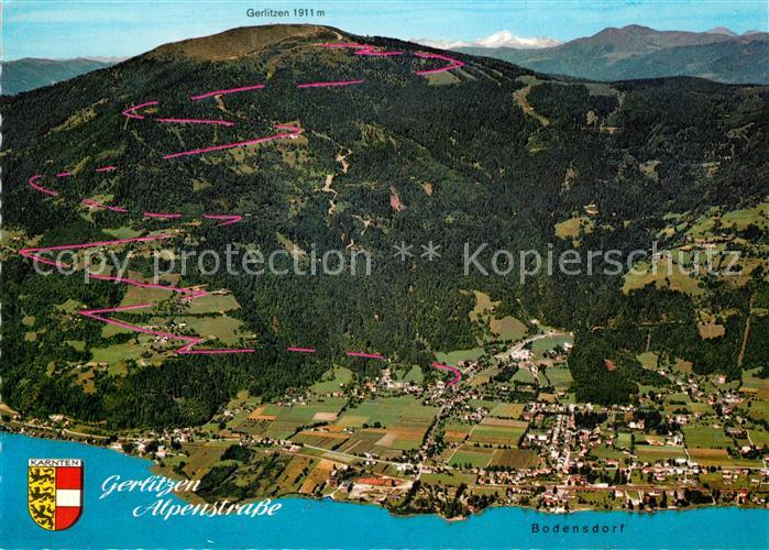 Bodensdorf Ossiacher See mit Gerlitzen Alpenstrasse Fliegeraufnahme