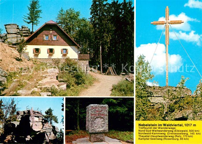 Moorbad Harbach Nebelsteinhuette Gipfelkreuz Nord Sued Weitwanderweg Eibiswald F