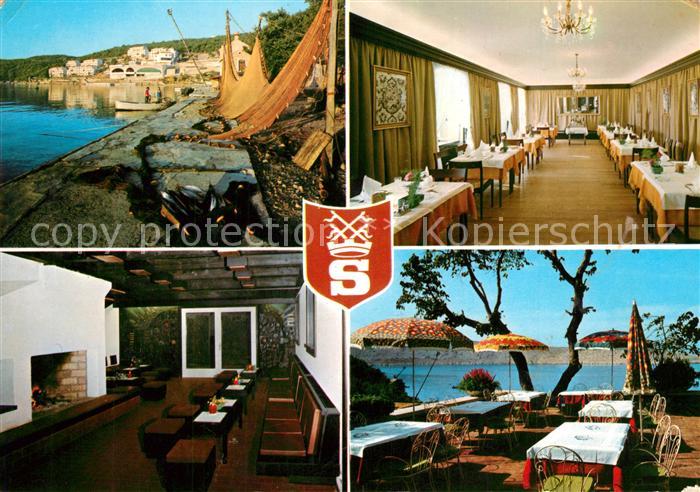 Kraljevica Hotel Uvala Scott Restaurant Terrasse Hafen Fischernetze
