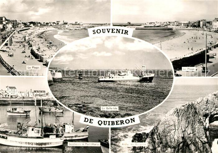 Quiberon Morbihan Panorama Plage Arche de Kergroix Sardiniers a Port Maria La Be