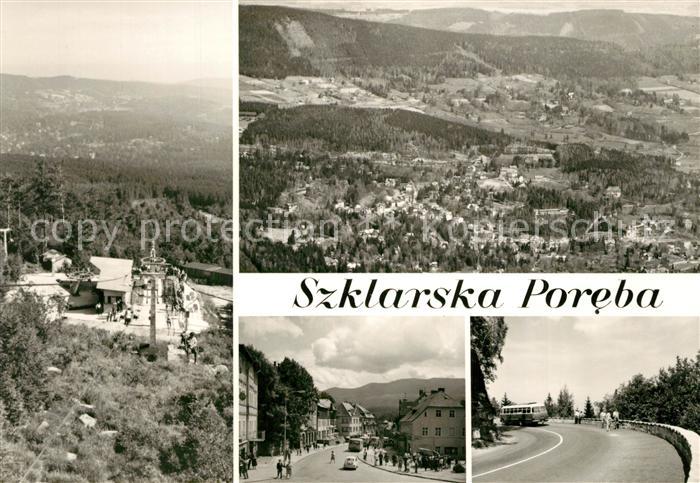 Szklarska Poreba Panorama Sessellift Strassenpartie Bergstrasse