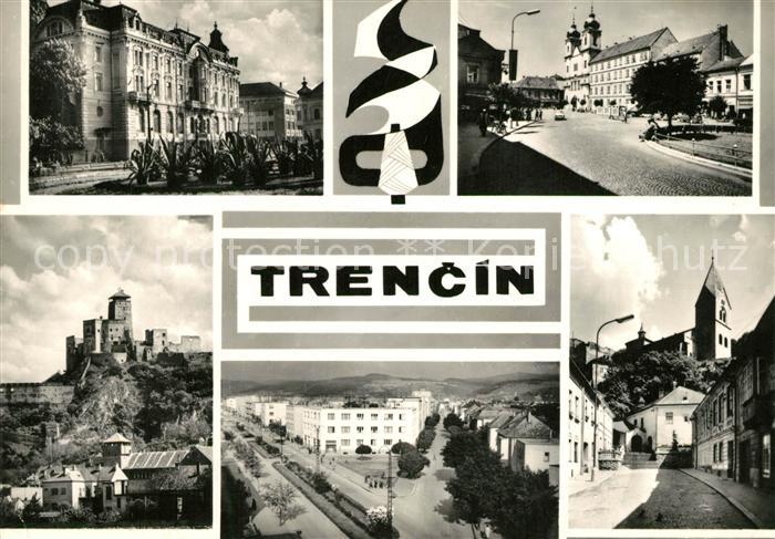 Trencin Trentschinteplitz Teilansichten Innenstadt Gebaeude Burg Kirche