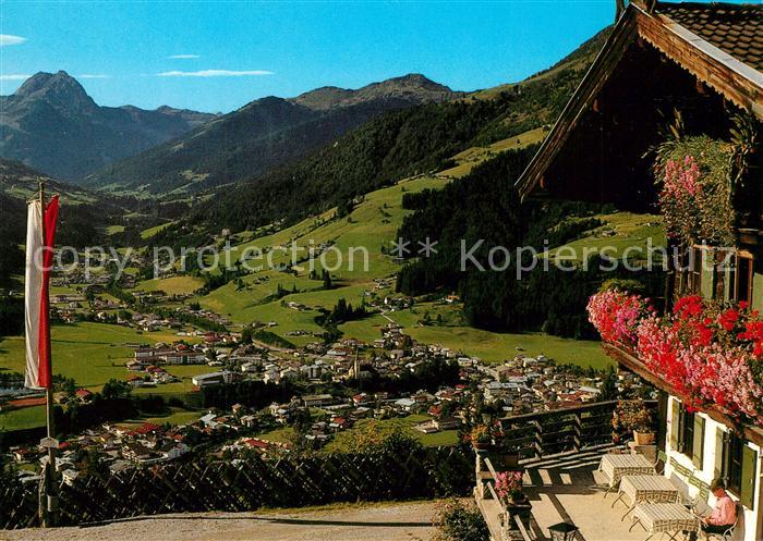 Kirchberg Tirol Panorama Blick vom Filzerhof gegen Rettenstein