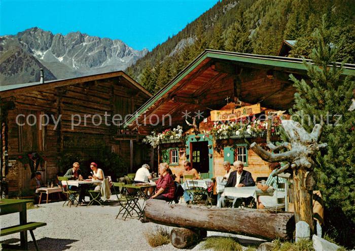 Ginzling Jausenstation Tristenbach Alm Blick zum Gruenberg
