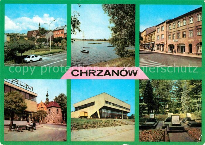 Chrzanow Markt Stausee Strassenpartie Sporthalle Friedhof