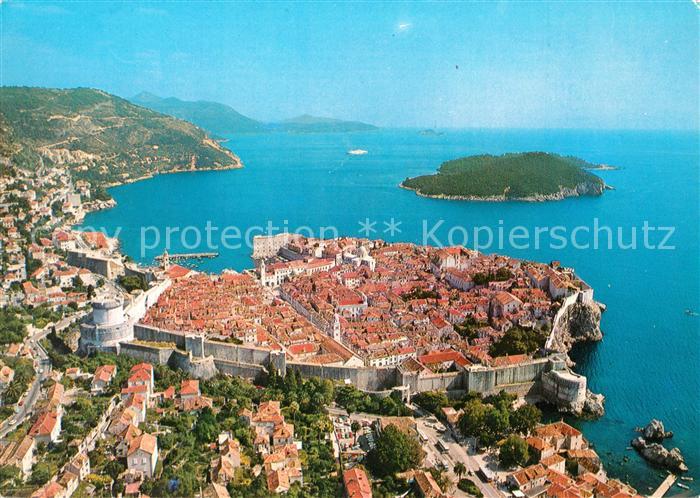 Dubrovnik Ragusa Panorama Grada sa Lokrumom Altstadt Insel Fliegeraufnahme