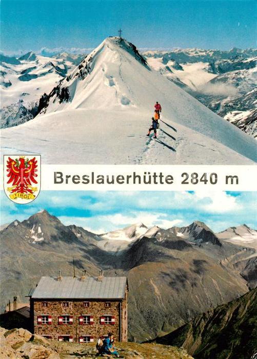 Breslauerhuette am Fusse der Wildspitze Gebirgspanorama Alpen