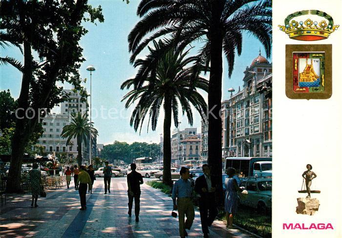 Malaga Andalucia Paseo del Parque y Plaza de la Marina Wappen Krone