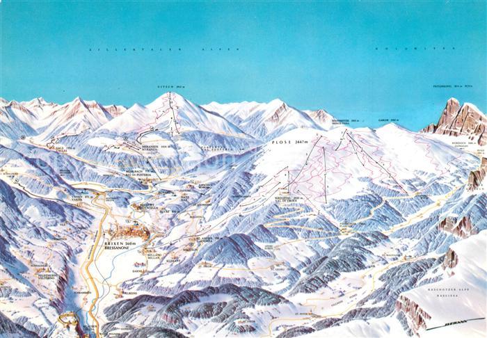 Brixen Suedtirol uebersichtskarte Skigebiet Dolomiten