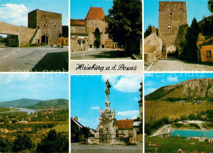Hainburg Donau Ungertor Wienertor Fischertor uebersicht Mariensaeule Bergbad Fre