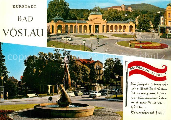 Bad Voeslau Kurstadt Badplatz Thermalbad Freiheitsbrunnen