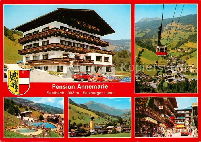 Saalbach-Hinterglemm Pension Annemarie Bergbahn Swimming Pool Kirche Zentrum
