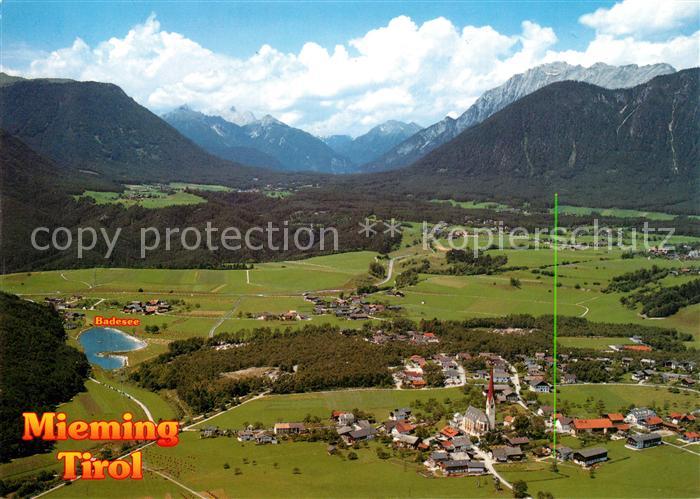 Mieming Erholungsgebiet Sonnenplateau Badesee Alpenpanorama Fliegeraufnahme