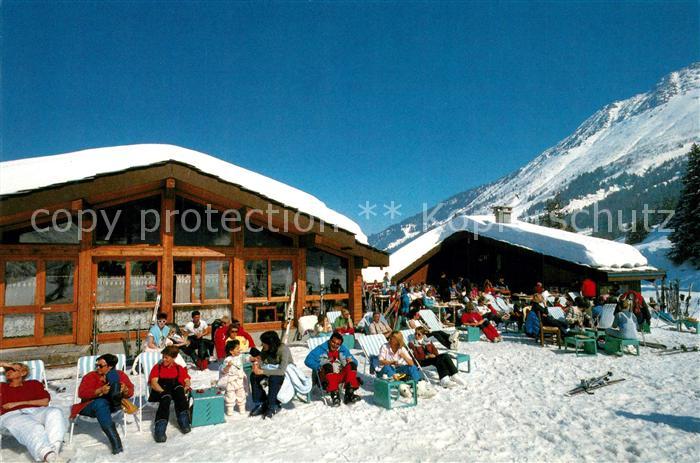 Valmorel Savoie Détente au soleil Berghuette Restaurant Wintersportplatz Alpen