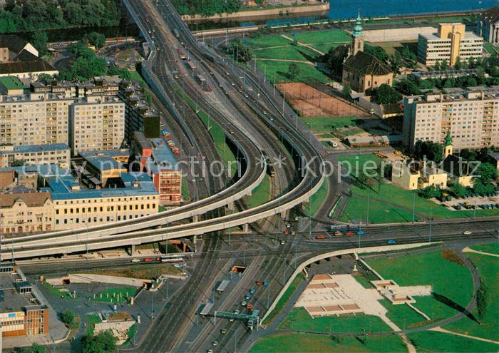 Budapest Florian ter Florianplatz Stadtautobahn Fliegeraufnahme