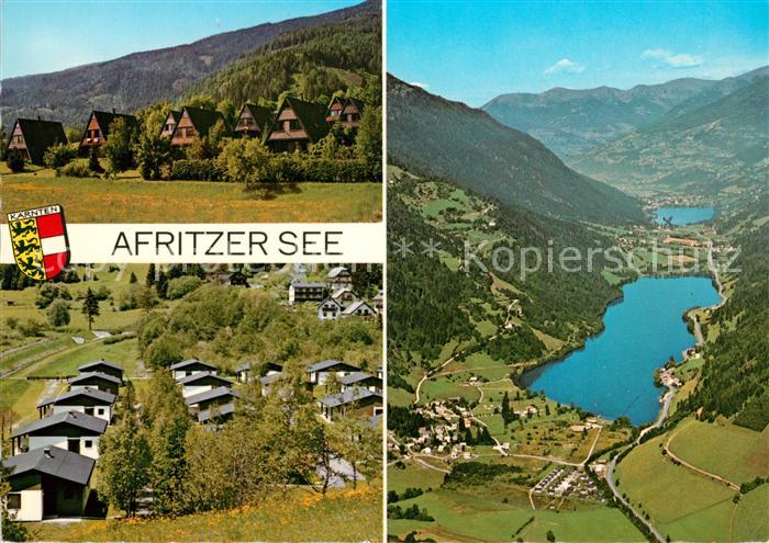Afritz See Bungalowpark Afritzersee gegen Brennsee Fliegeraufnahme