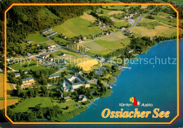 Ossiach Badeort am Suedufer des Ossiachersees Fliegeraufnahme