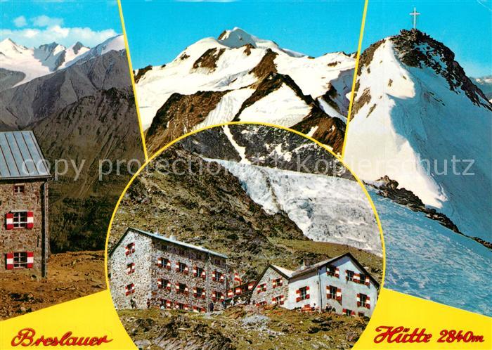 Breslauerhuette am Fusse der Wildspitze Gebirgspanorama Alpen