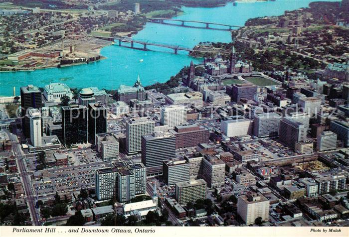 Ottawa Ontario Parliament Hill and Downtown aerial view