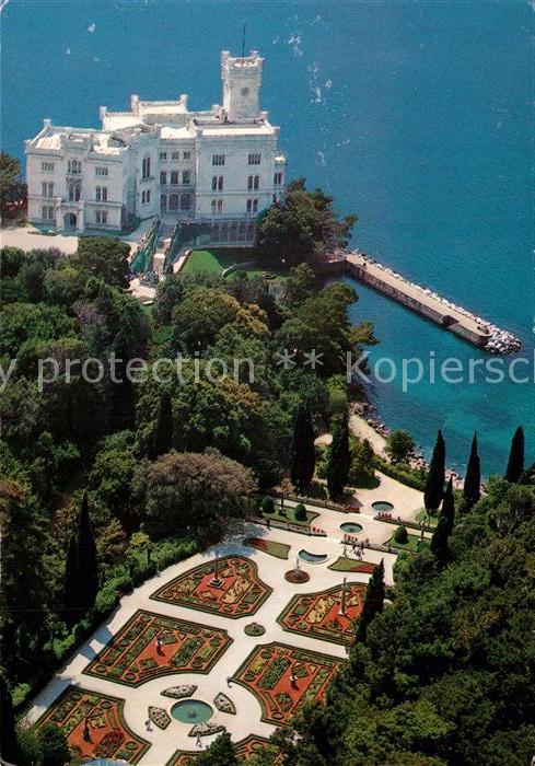 Trieste Castello di Miramare veduta aerea