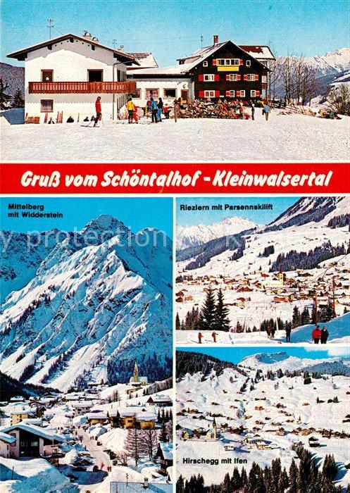 Oberschoental Hirschegg Gasthof Pension Schoentalhof Panorama Widderstein Riezle