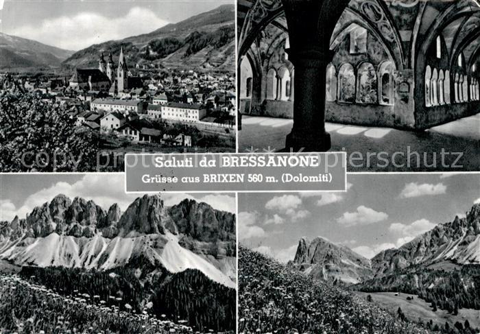 Bressanone Stadtpanorama mit Kirche Arkaden Alpenpanorama