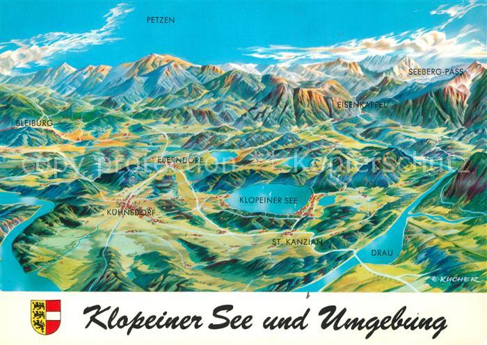 Klopeinersee und Umgebung Kaernter Unterland Alpen aus der Vogelperspektive