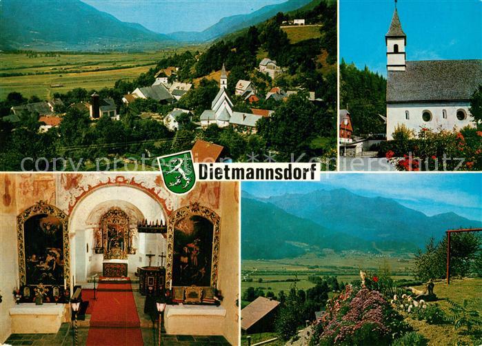 Dietmannsdorf Sulmtal Ortsansicht mit Kirche Innenansicht Landschaftspanorama Pa