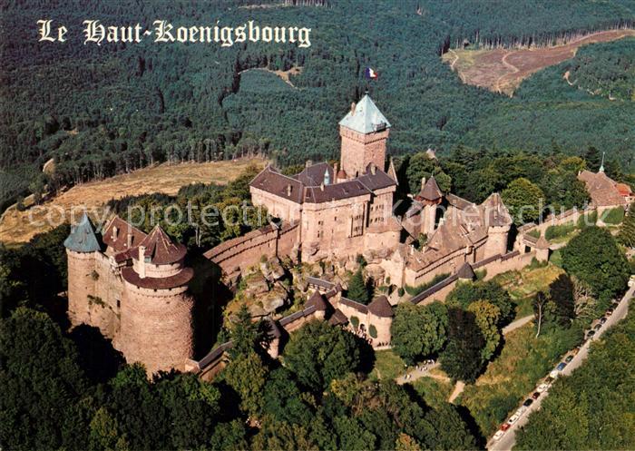 Haut-Koenigsbourg Hohkoenigsburg Grand chateau feodal Ritterschloss Fliegeraufna