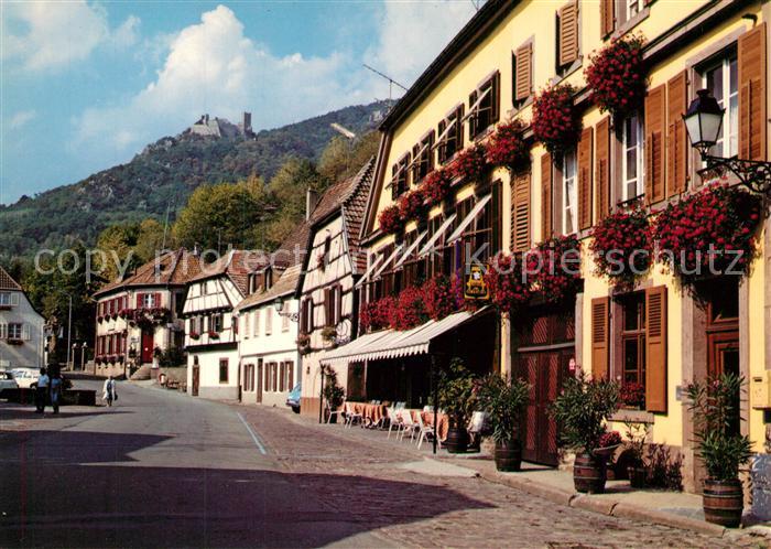 Ribeauville Haut Rhin Elsass Place de la Republique au fond le Chateau de St Ulr