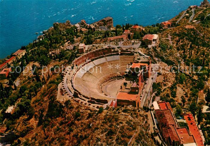 Taormina Sizilien Teatro Greco Griechisches Theater Antike Staette Fliegeraufnah