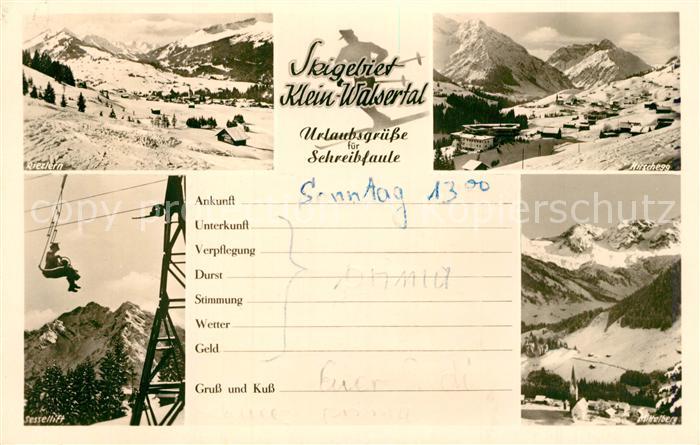 Hirschegg Kleinwalsertal Vorarlberg Panorama Skigebiet Alpen Sessellift