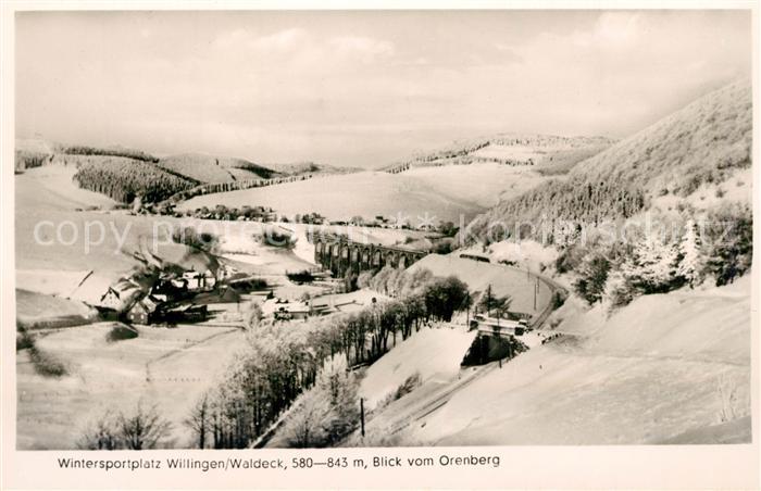 Willingen Sauerland Winterpanorama Blick vom Orenberg