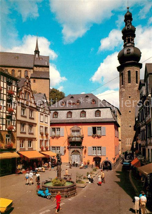 Cochem Mosel Marktplatz St Martinsbrunnen Altstadt Rathaus Cornely Karte Nr 17.0