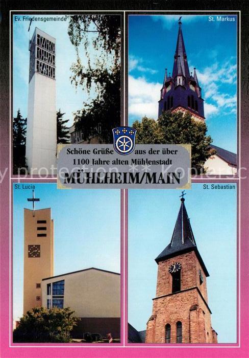Muehlheim Main 1100 Jahre Muehlenstadt Ev Friedensgemeinde Kirchen St. Markus St