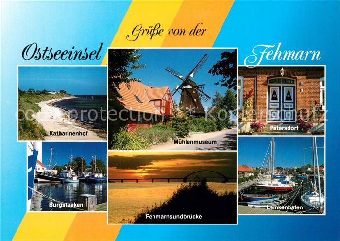 Fehmarn Katharinenhof Strand Burgstaaken Hafen Fehmarnsundbruecke Muehlenmuseum