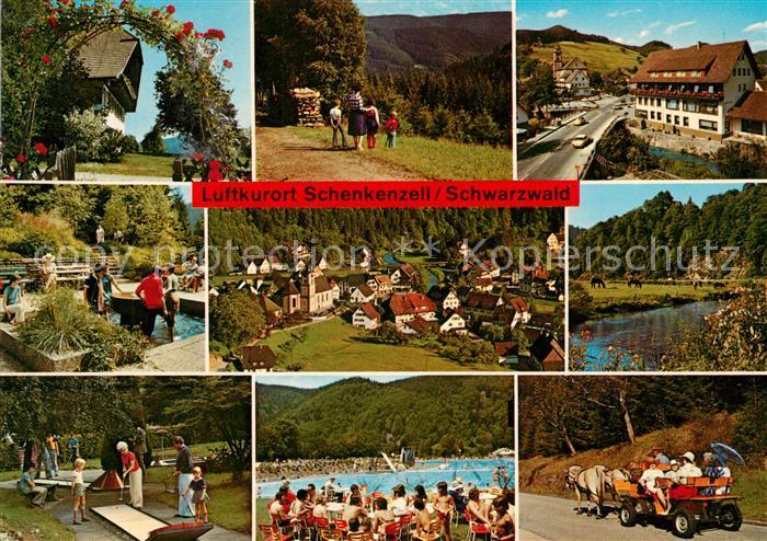Schenkenzell Teilansichten Luftkurort im Schwarzwald Wassertreten Minigolf Freib