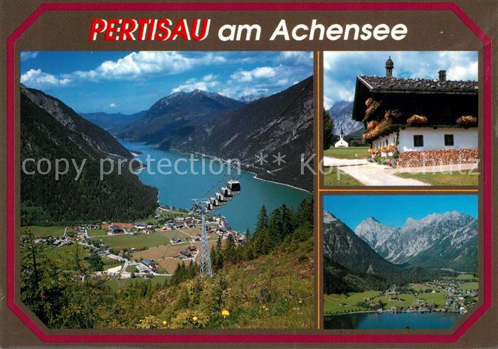 Pertisau Achensee Bergbahn Alpenpanorama Haus mit Blumenschmuck