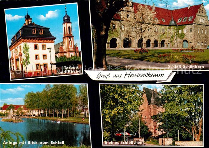 Heusenstamm Torbau Kirche Schloss Schoenborn Anlage kleines Schloesschen