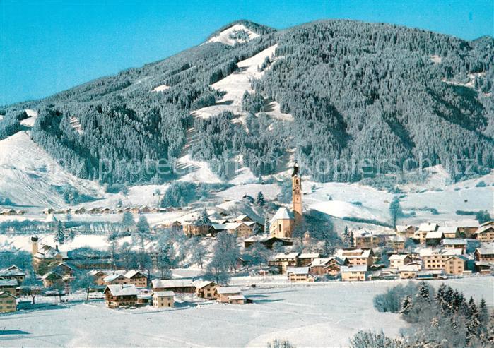 Pfronten Ostallgaeu Bayern Winterpanorama mit Edelsberg Allgaeuer Alpen