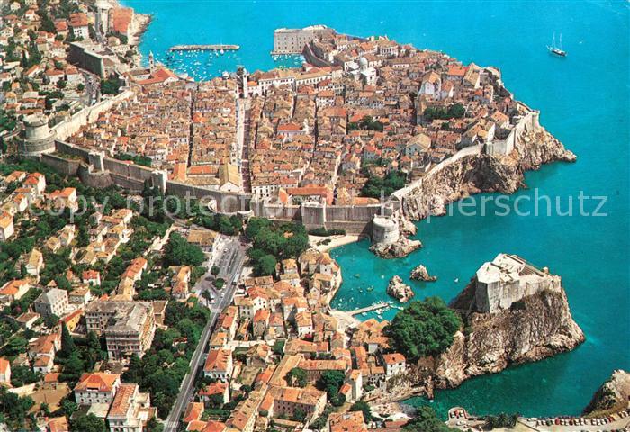 Dubrovnik Ragusa Altstadt Festung Hafen Fliegeraufnahme