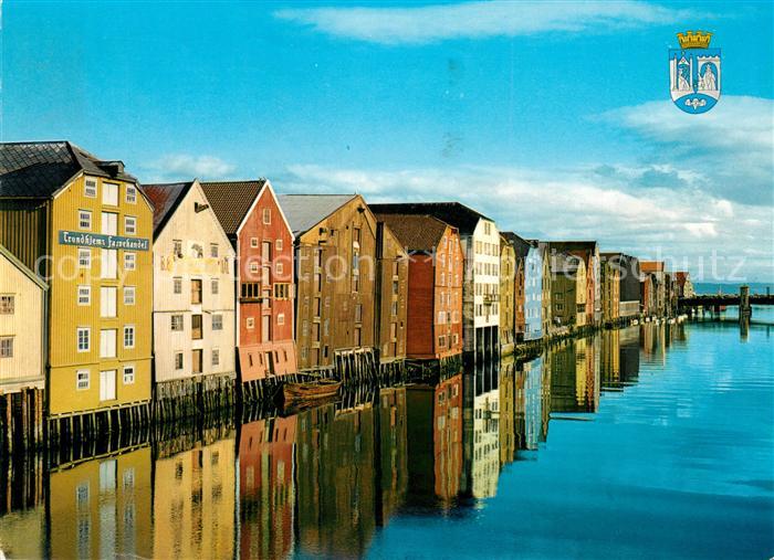Trondheim View of River Nidelven with the old warehouses