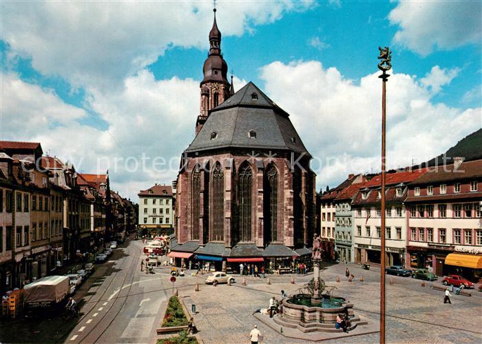 Heidelberg Neckar Heiliggeistkirche Brunnen