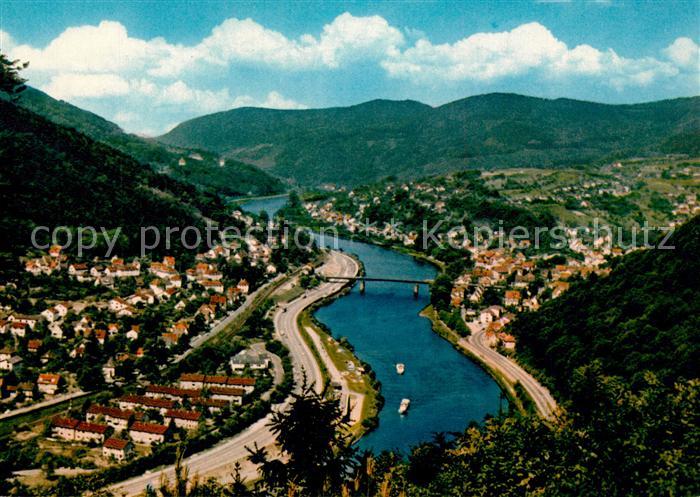 Ziegelhausen Panorama mit Heidelberg Schlierbach Neckartal