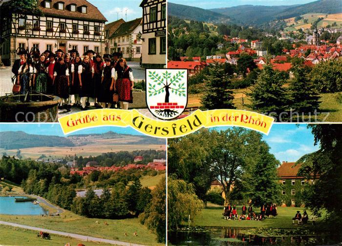Gersfeld Rhoen Trachtengruppe Panorama Kurort Wappen