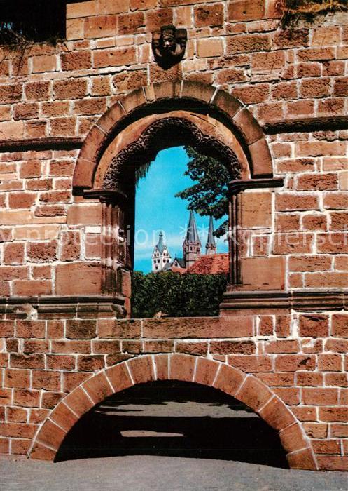Gelnhausen Kaiserpfalz Barbarossaburg 13. Jhdt. Palasportal Durchblick zur Marie