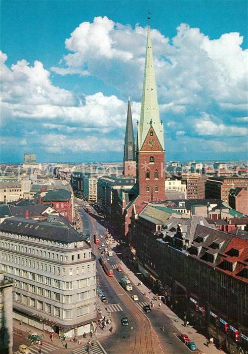 Hamburg Moenckebergstrasse mit Petrikirche