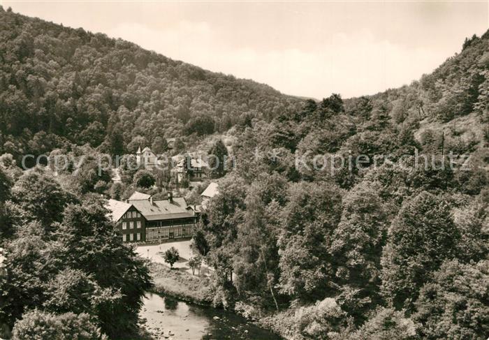 Treseburg Harz Blick zum FDGB Heim Wildstein