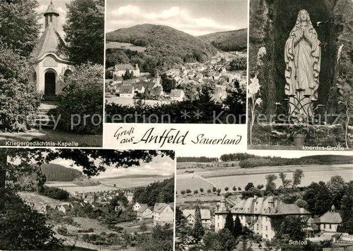 Antfeld Kriegergedaechtnis Kapelle Lourdes Grotte Schloss Panorama