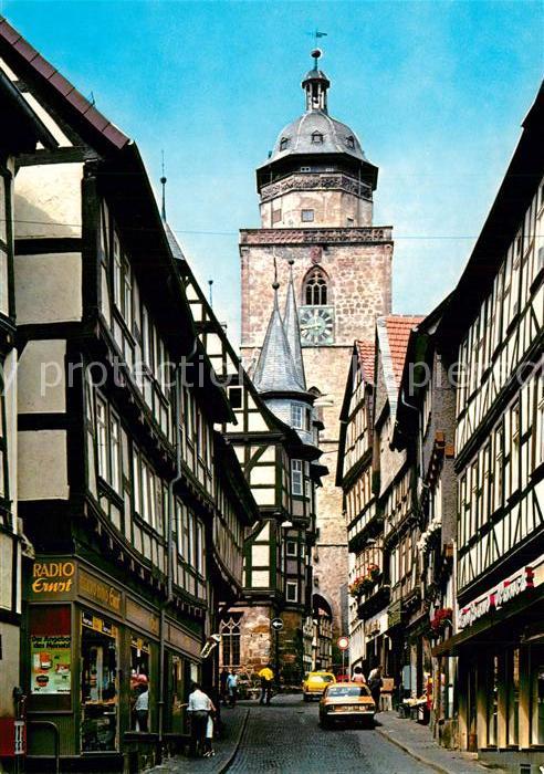 Alsfeld Obere Fuldergasse Altstadt Fachwerkhaeuser Turm